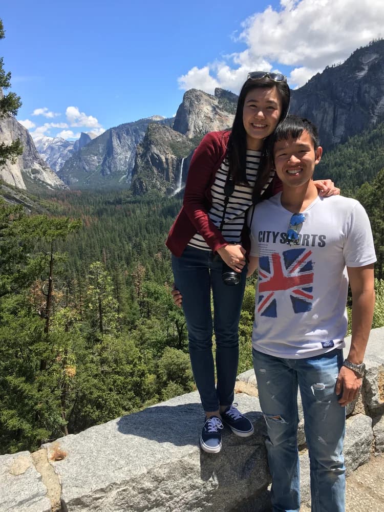 Anna and John together overlooking Yosemite Valley